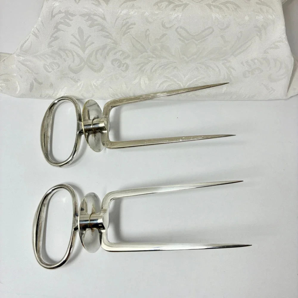VTG Gerity Carving Aid Silver Plated Meat Fork Set Reproduction Sheffield Box